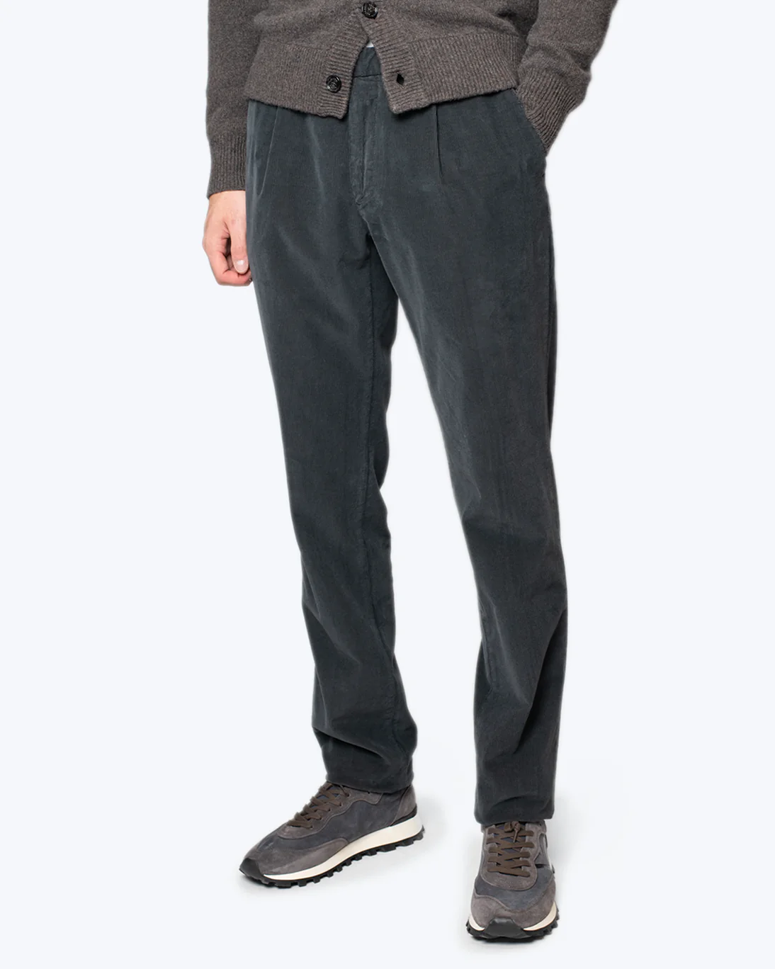 PANTALÓN CHINO DE PANA GRIS CON PINZA L.B.M 1911