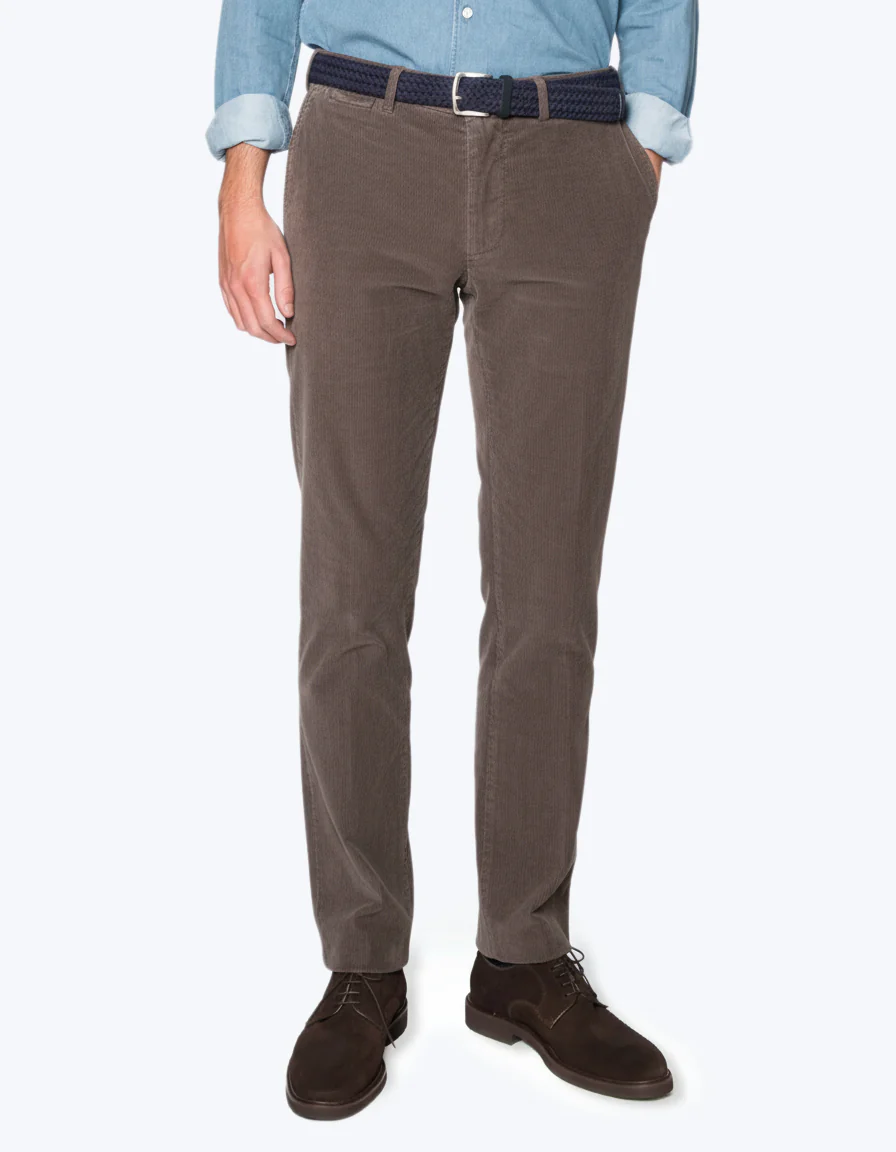 PANTALÓN CHINO DE PANA MARRÓN SANTANIELLO