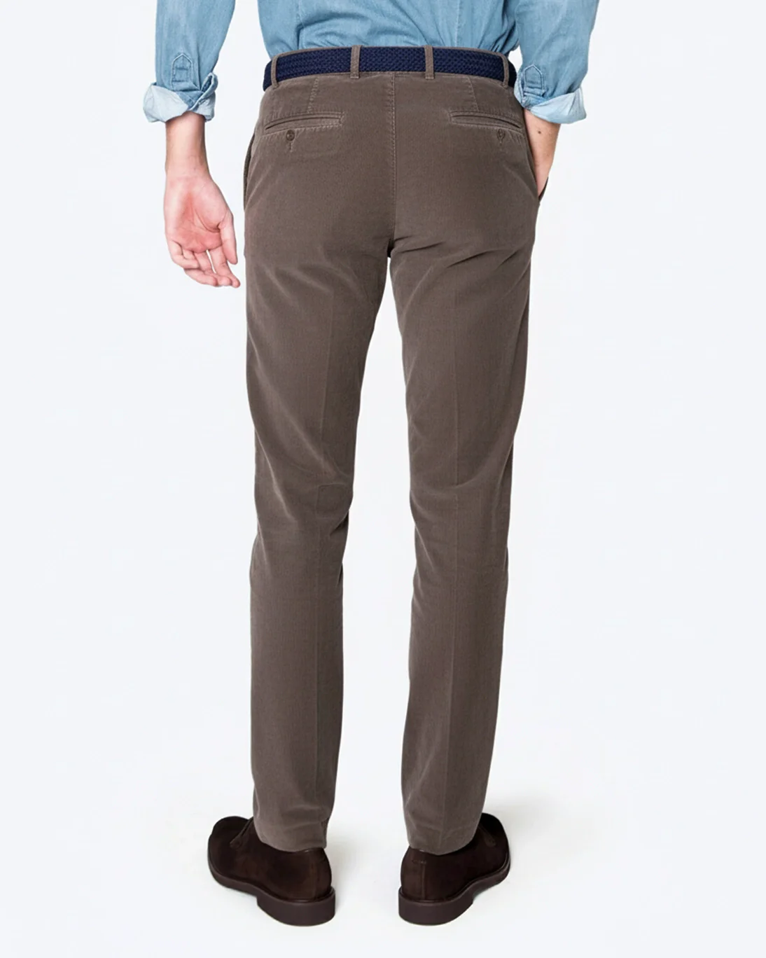 PANTALÓN CHINO DE PANA MARRÓN SANTANIELLO - Imagen 3