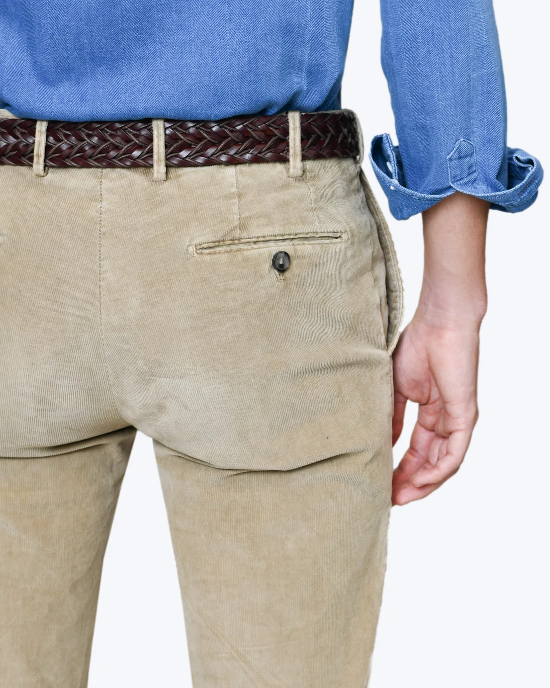 PANTALÓN CHINO DE PANA BEIGE SANTANIELLO - Imagen 4