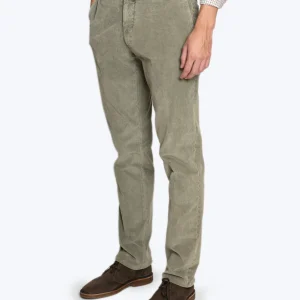 PANTALÓN CHINO DE PANA VERDE CLARO SANTANIELLO