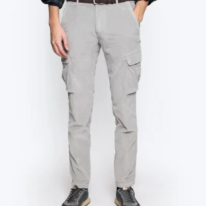 PANTALÓN CHINO CARGO DE PANA GRIS 40WEFT