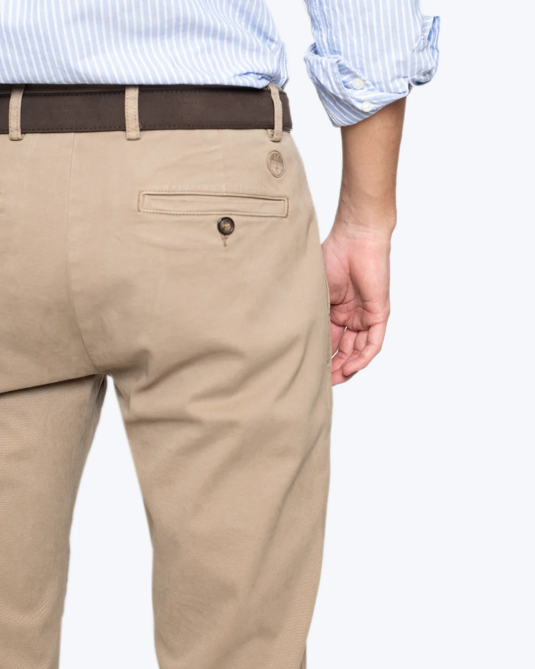 PANTALÓN CHINO SLIM CON PINZA BEIGE NORTH SAILS - Imagen 4