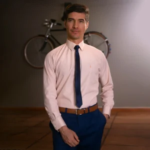 Camisa Slim Fit Manga Larga Naranja Medio - Kosta Azul