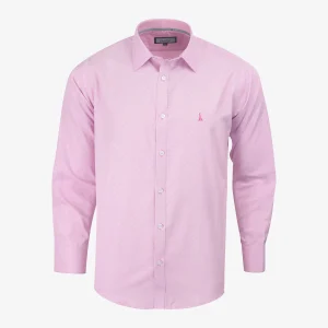 Camisa Slim Fit Manga Larga Rosa Claro - Kosta Azul