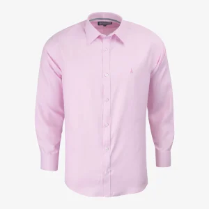 Camisa Slim Fit Manga Larga Rosa Claro - Kosta Azul