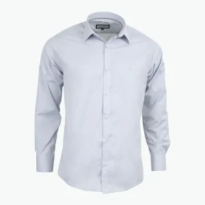 Camisa Slim Fit Manga Larga Gris Claro - Kosta Azul