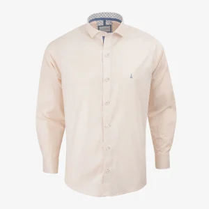 Camisa Slim Fit Manga Larga Café Medio - Kosta Azul