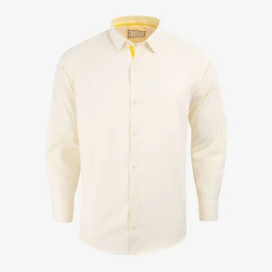 Camisa Slim Fit Manga Larga Amarillo Claro - Kosta Azul