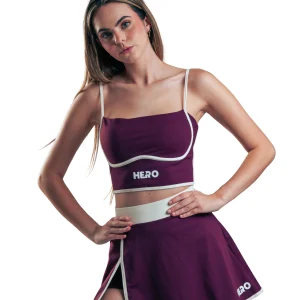 CONJUNTO FALDA Y TOP BODERLINE HERO VINOTINTO