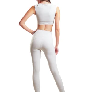 CONJUNTO TOP ESCOTE CUADRADO Y LEGGIN HERO GRIS