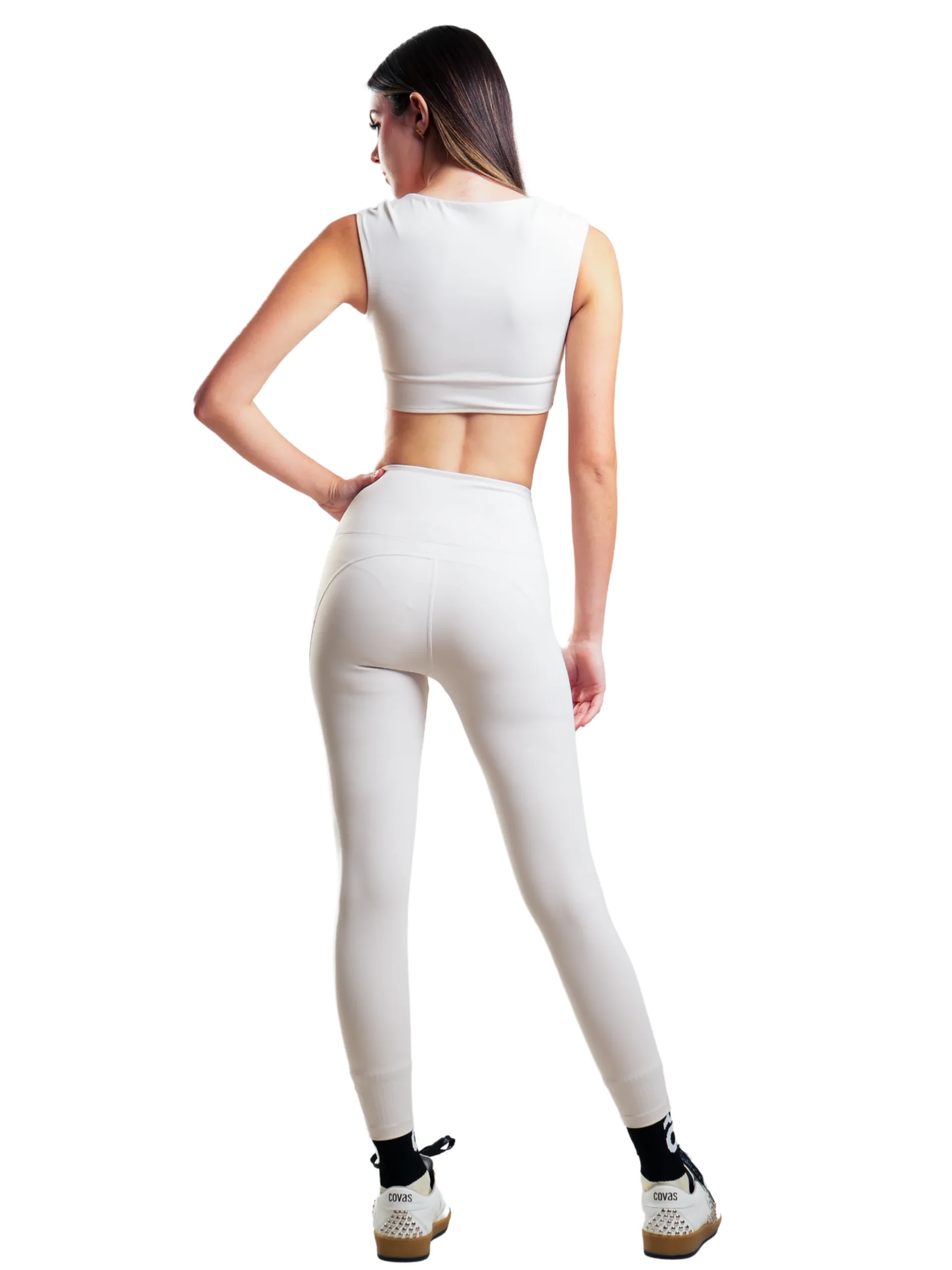 CONJUNTO TOP ESCOTE CUADRADO Y LEGGIN HERO GRIS