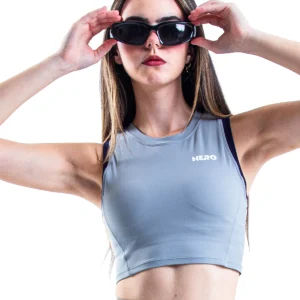 BRASIER DEPORTIVO CUELLO REDONDO CUBIERTO Y ESPALDA CUBIERTA HERO AZUL BEBE