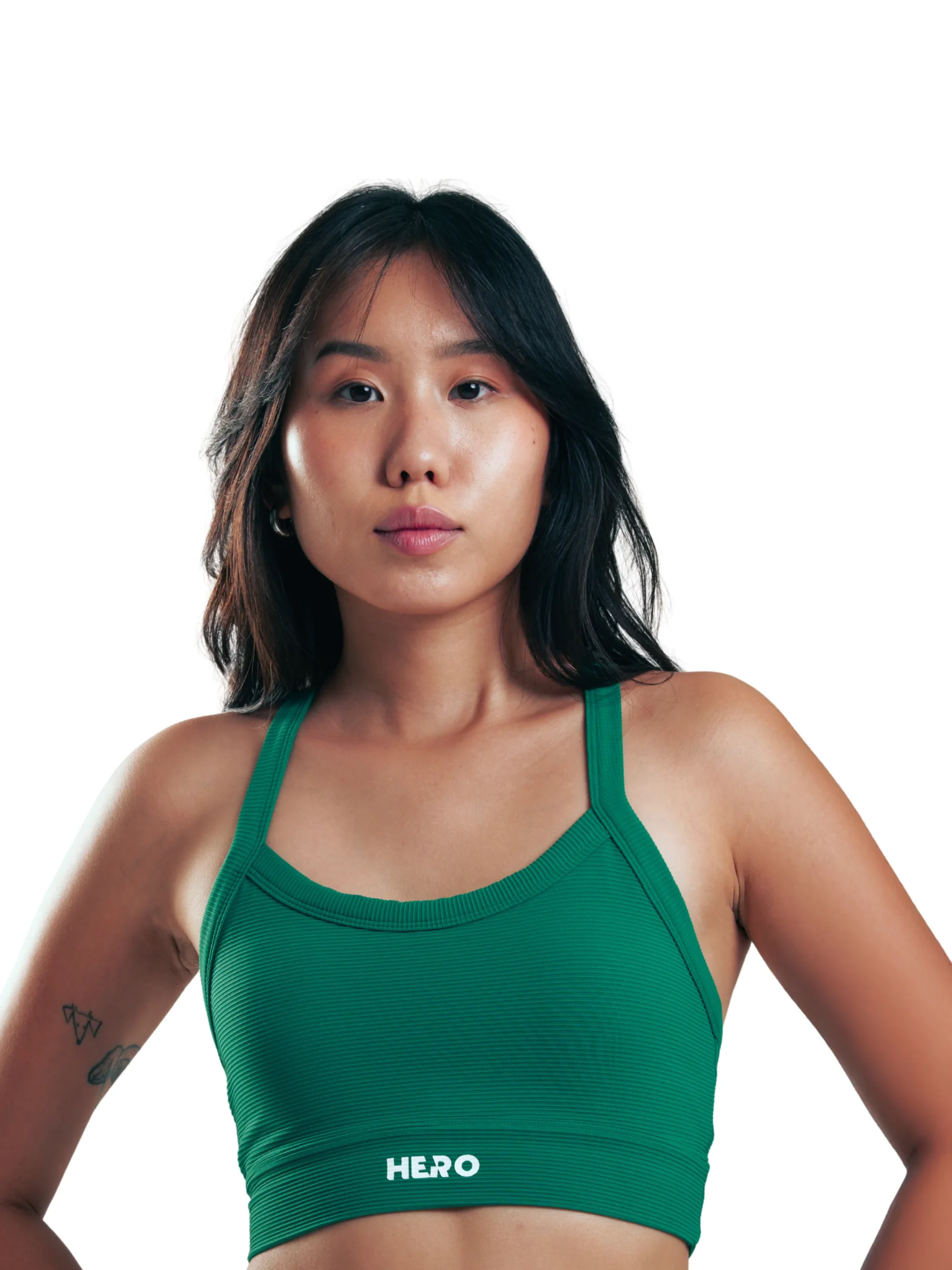 BRASIER DEPORTIVO STRAP DELGADO CON ESPALDA EN X HERO VERDE