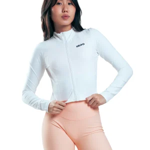SUETER CROP ZIP BLANCO