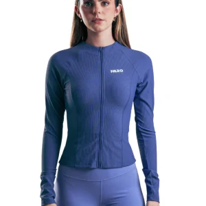 SUETER ZIPPER ACANALADO HERO AZUL