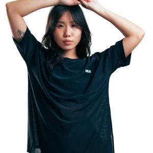 T-SHIRT MESH SPLIT HERO NEGRO