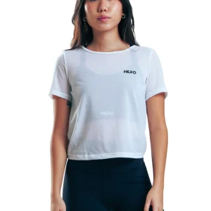 TEE MESH CROP HERO BLANCO