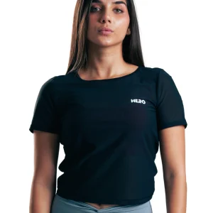 TEE MESH CROP HERO NEGRO