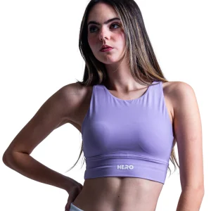 TOP FRONTAL LISO Y ESPALDA EN FORMA DE ATRAPASUEÑO MORADO