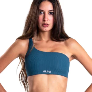TOP ESCOTE EN UN HOMBRO HERO TURQUESA