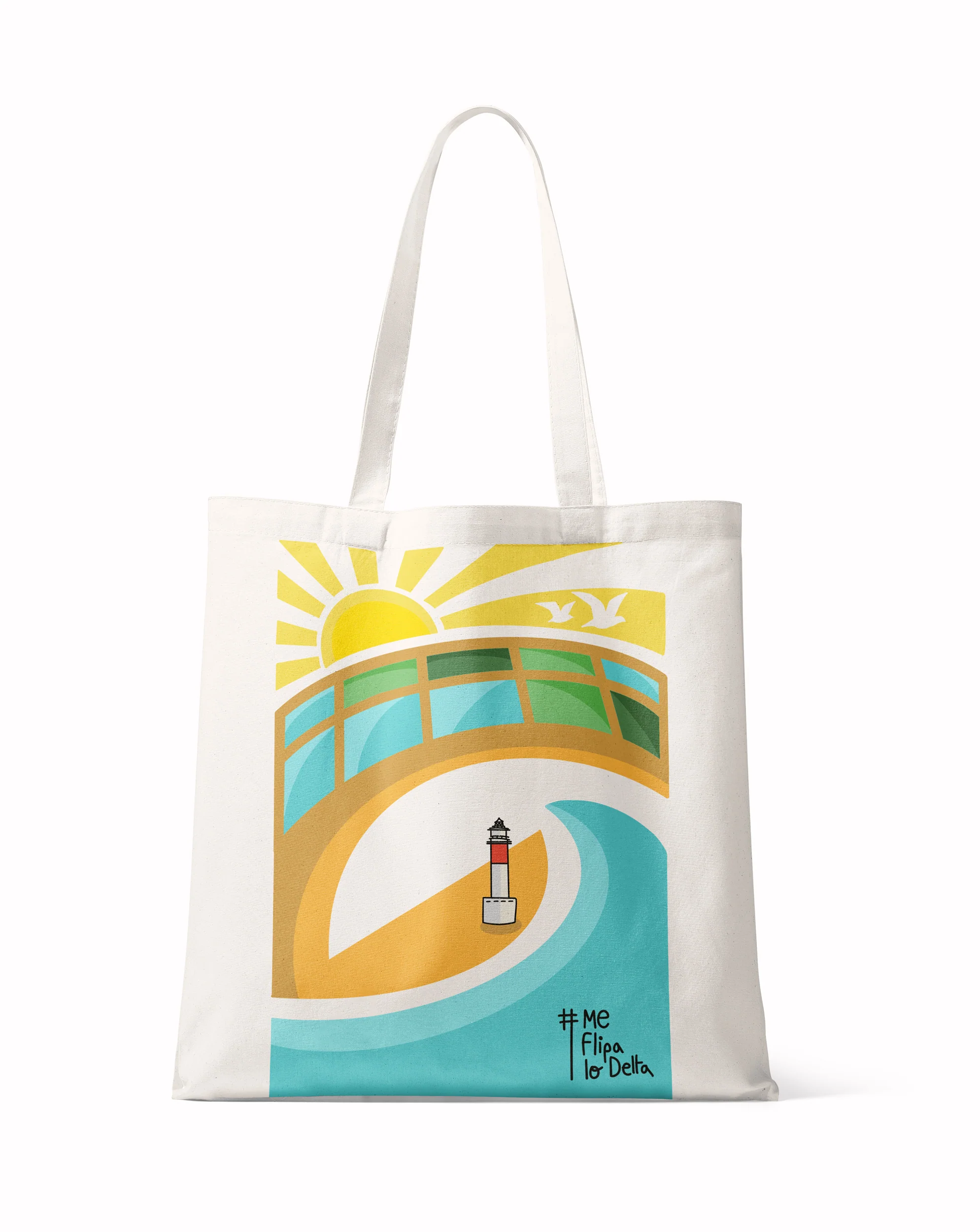 Bolsa Totebag de Algodón en Color Crudo con Estampado Colorido - Imagen 3