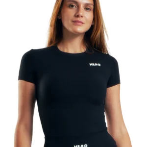 T SHIRT ACANALADA SLIM HERO NEGRO