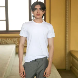 Camiseta Regular Blanca Algodón Rayón - Kosta Azul