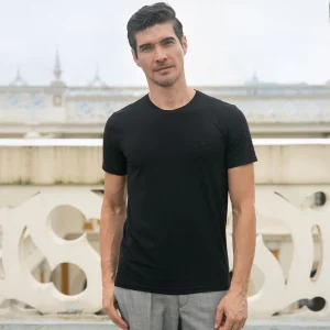 Camiseta Regular Negra para Hombre - Kosta Azul