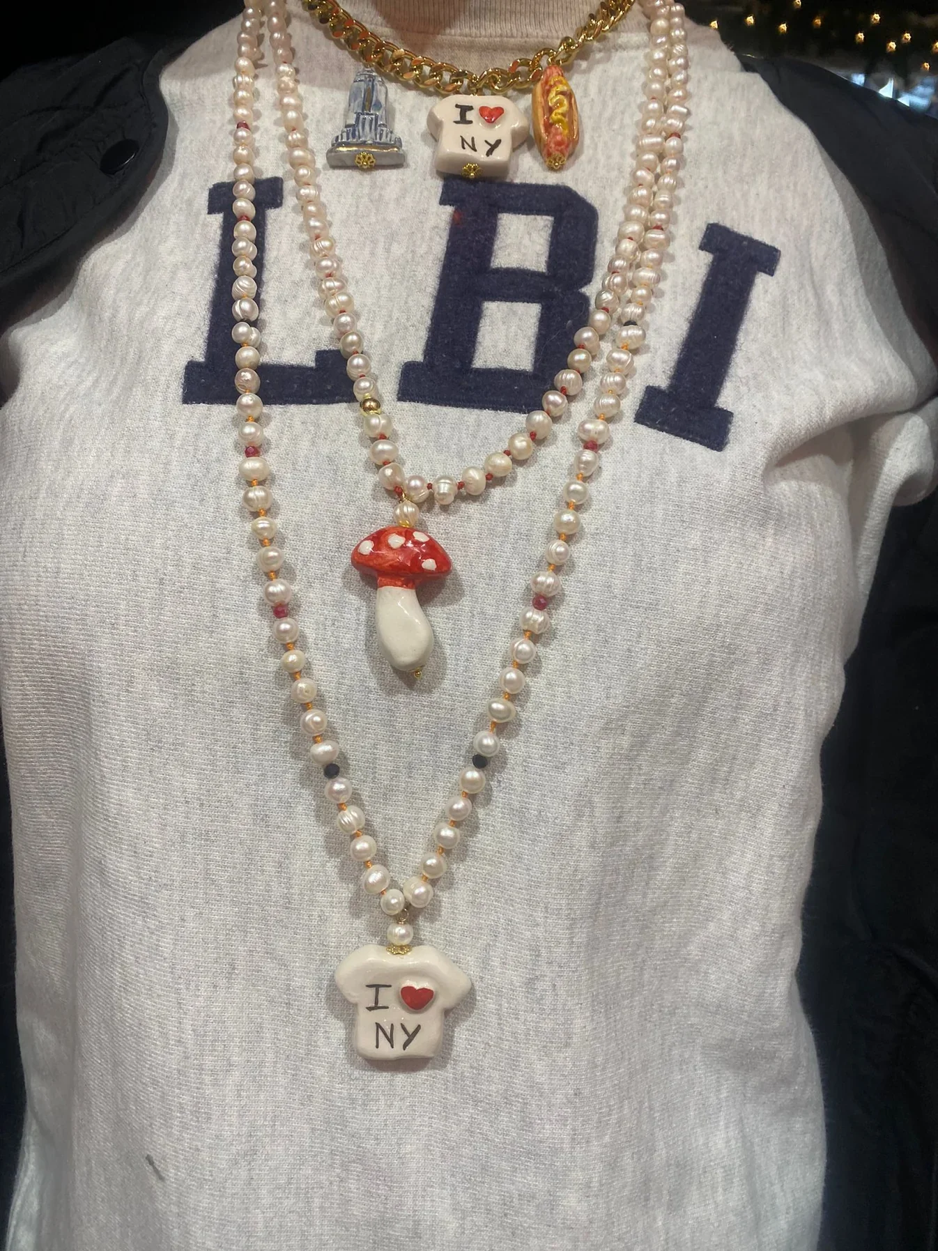 COLLAR LARGO DE PERLAS T-SHIRT I LOVE NY - Imagen 5