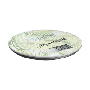 Balanza digital redonda estampada hasta 5 kg con pantalla LCD