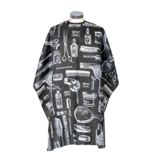 Capa de corte negra Stom cierre corchetes 117x138 cm