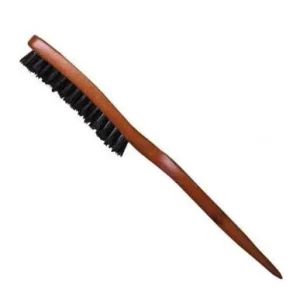 Cepillo Crepar Eurostil curvado de madera y cerdas jabalí