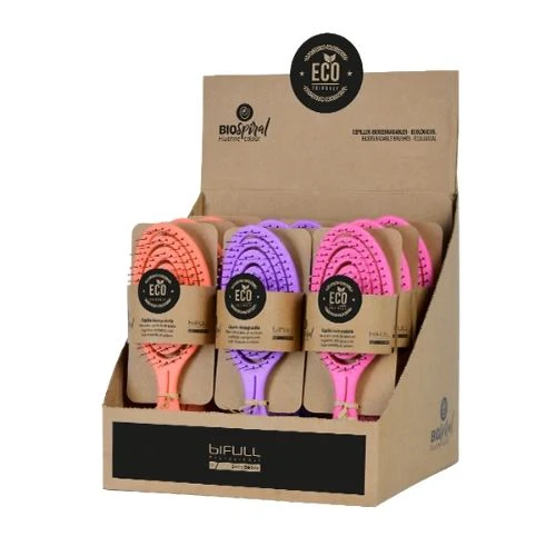 Cepillo Esqueleto ecológico Bifull colores flúor expositor 12 unidades