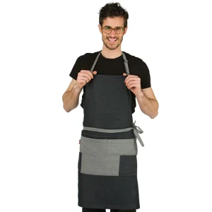 Delantal peto de barbero de tejano elástico