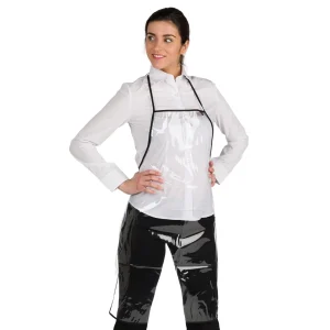 Delantal transparente impermeable de 73x63 cm ribete negro