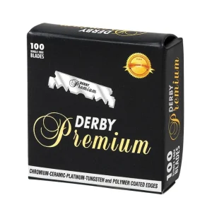 Hojas Desechables Derby Premium platino caja 100 unidades