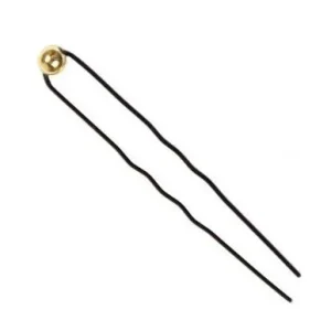 Horquilla negro Eurostil adorno perla dorada bolsa 6 unidades