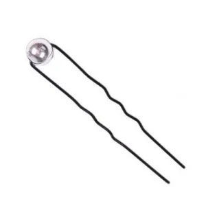 Horquilla negro Eurostil adorno perla plata bolsa 6 unidades