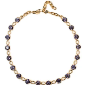 LEALE, COLLAR CORTO DE CRISTALES COLOR LILA