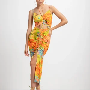 VESTIDO MIDI ESTAMPADO INSPIRADO EN MALLORCA