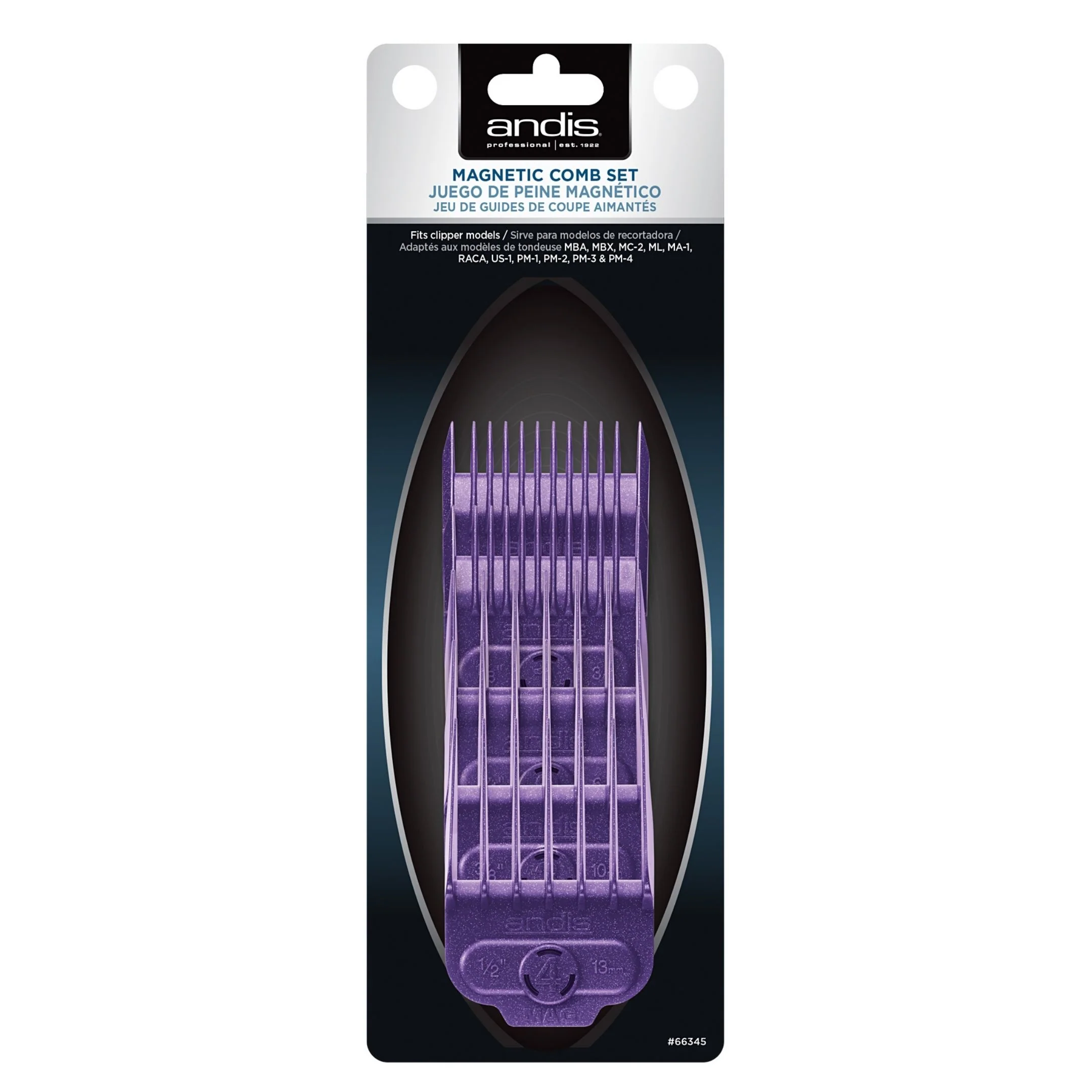 Pack 5 peines Andis Magnéticos Nano Silver