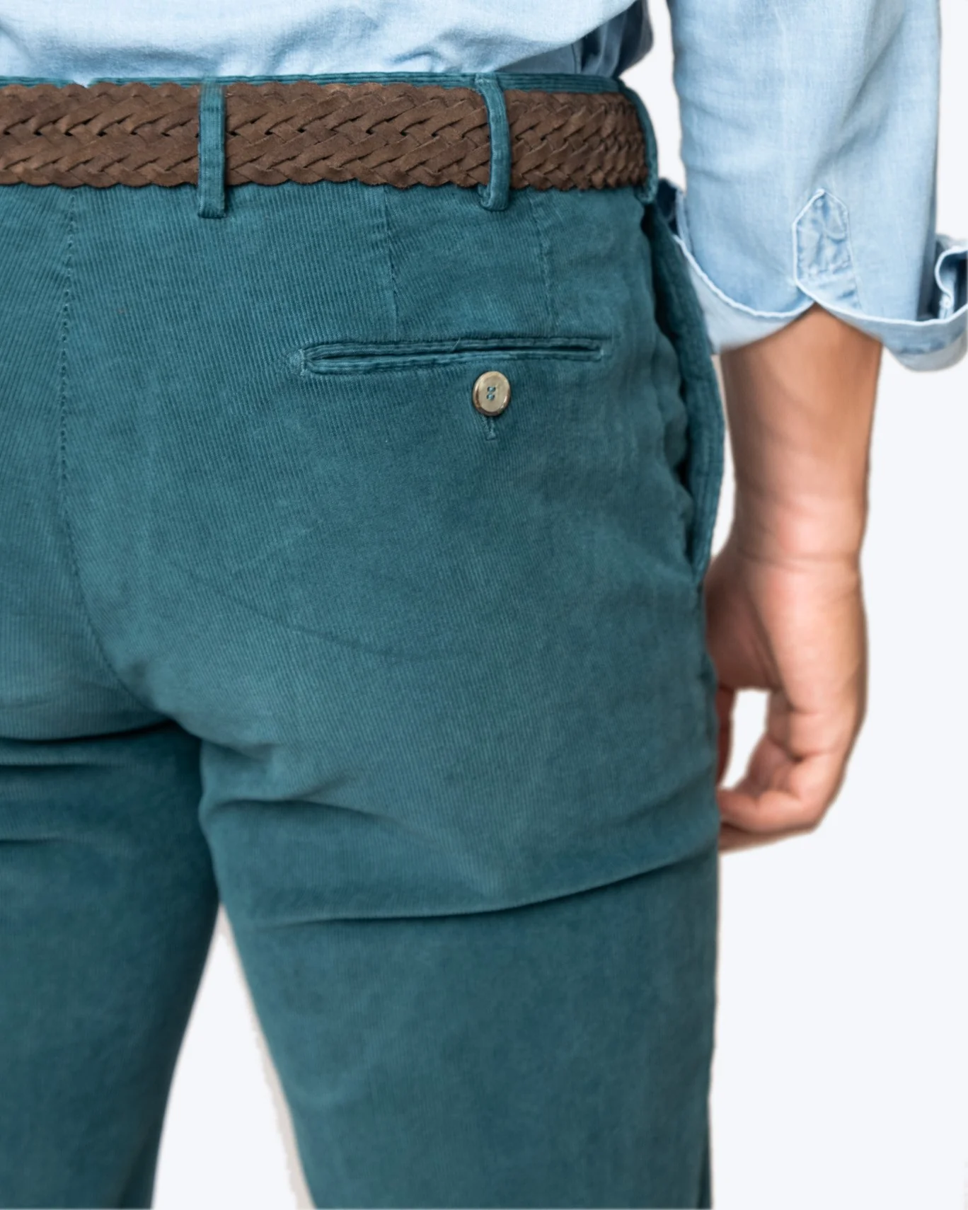 PANTALÓN CHINO DE PANA AZUL SANTANIELLO - Imagen 3