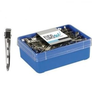 Pinza metálica Eurostil de acero caja 120 unidades