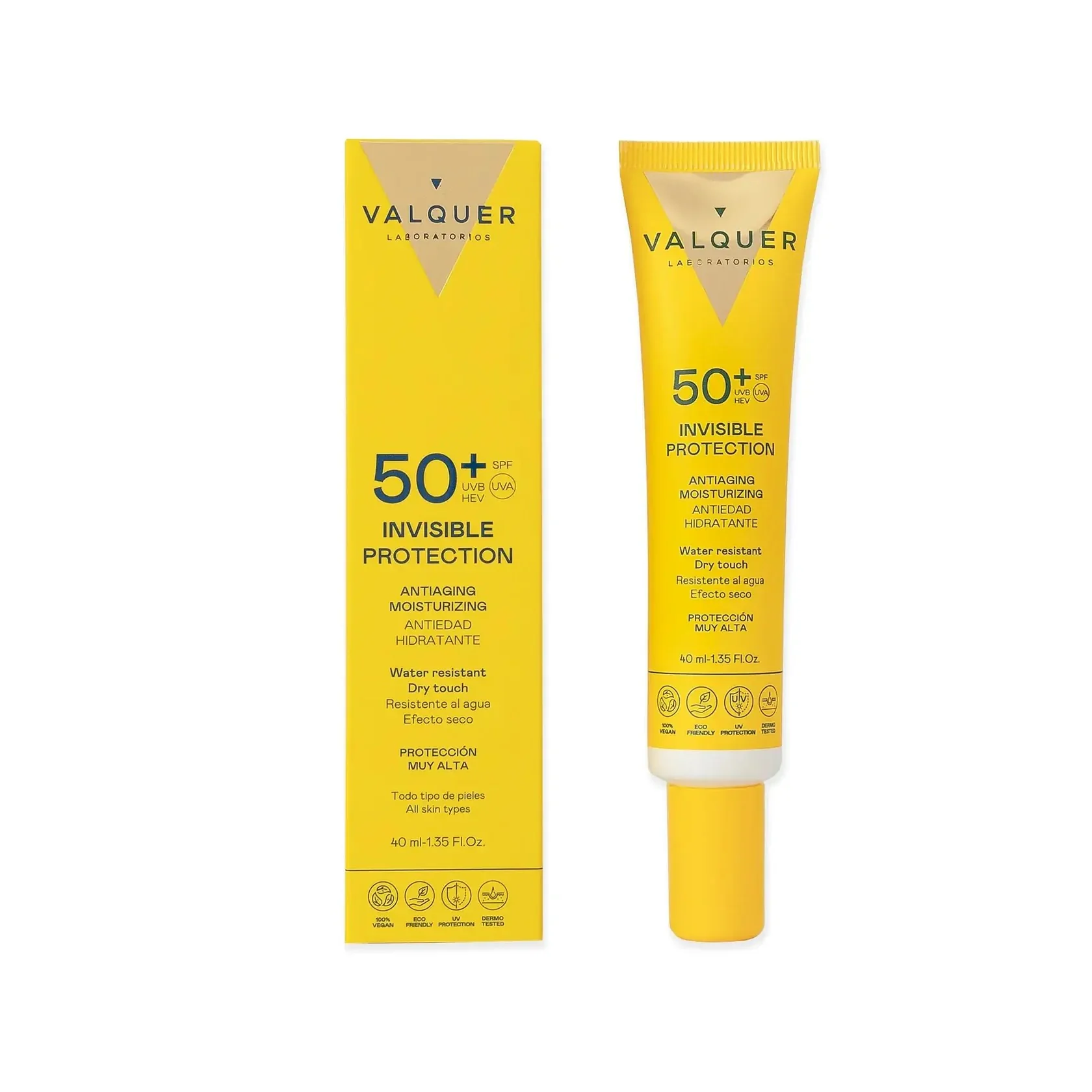 Sérum Facial SPF 50+ Invisible Antiedad Hidratante Valquer 40ml | Protección Solar Rostro