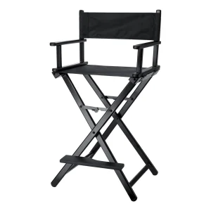 Silla de maquillaje plegable aluminio negra