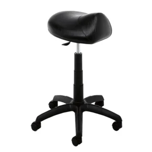 Taburete Rodeo negro regulable 58 a 77 cm altura con ruedas