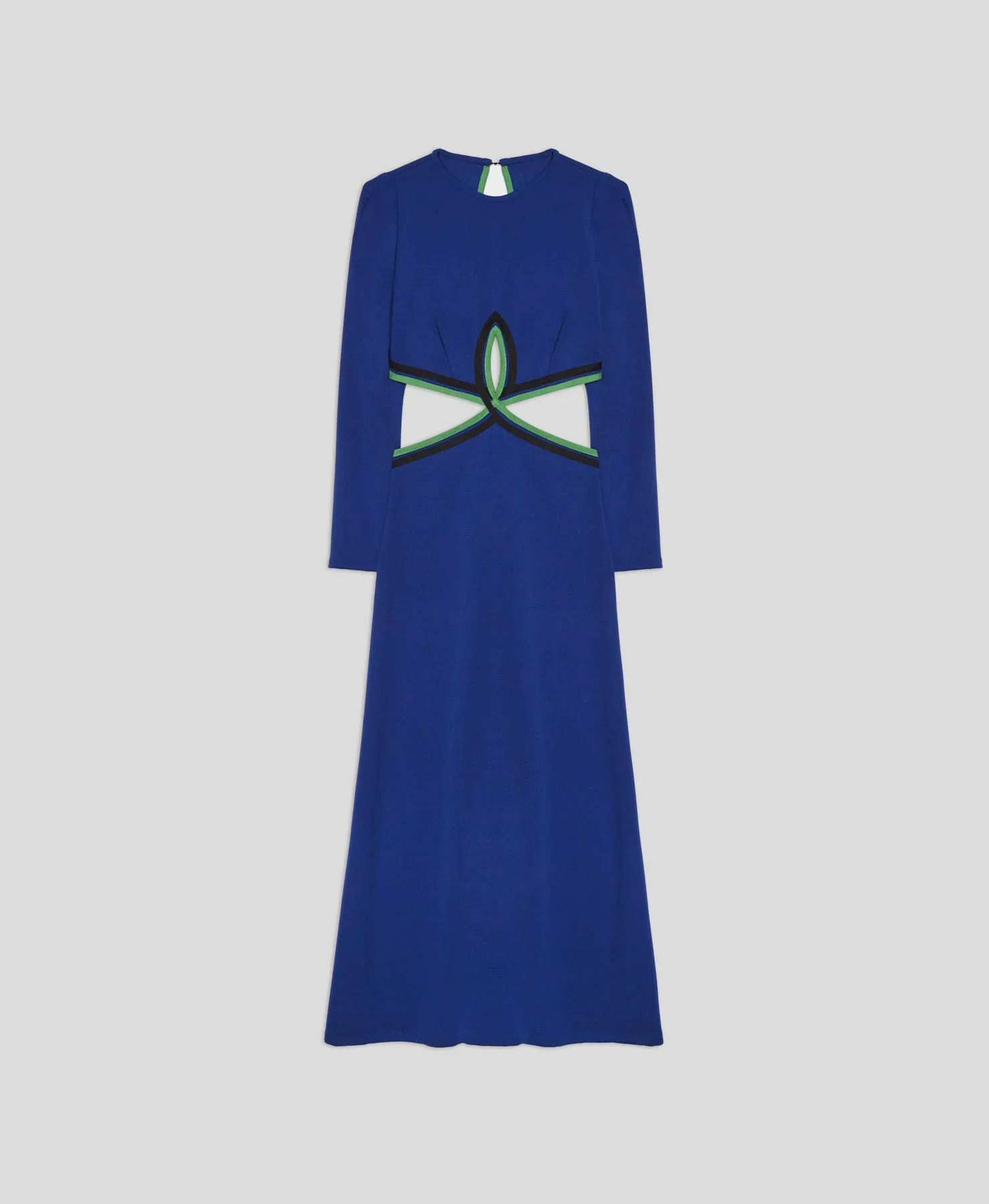 VESTIDO MIDI AZUL CON VUELO - Imagen 5