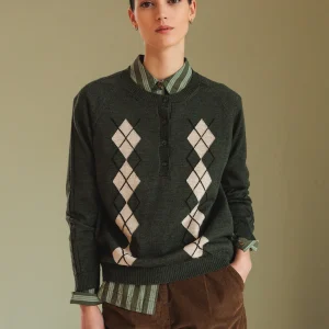 JERSEY ROMBOS MERINO OLIVA