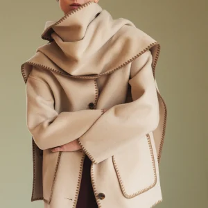 ABRIGO BORDADO LANA - COLOR STONE